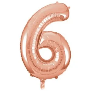 6 vuoden kuva ilmapallo Rose Gold tyhjä 86cm