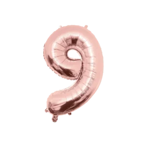 9 vuoden kuva ilmapallo Rose Gold tyhjä 86cm