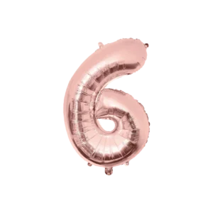 6 vuoden kuva ilmapallo Rose Gold tyhjä 86cm