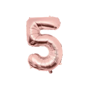 5 vuoden kuva ilmapallo Rose Gold tyhjä 86cm