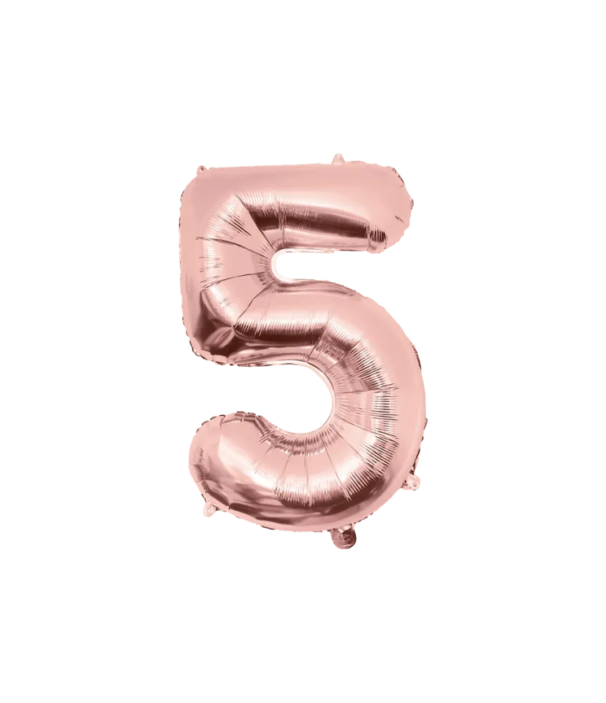 5 vuoden kuva ilmapallo Rose Gold tyhjä 86cm