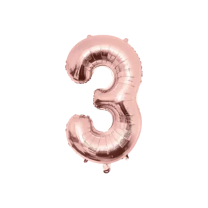 3 vuoden kuva ilmapallo Rose Gold tyhjä 86cm