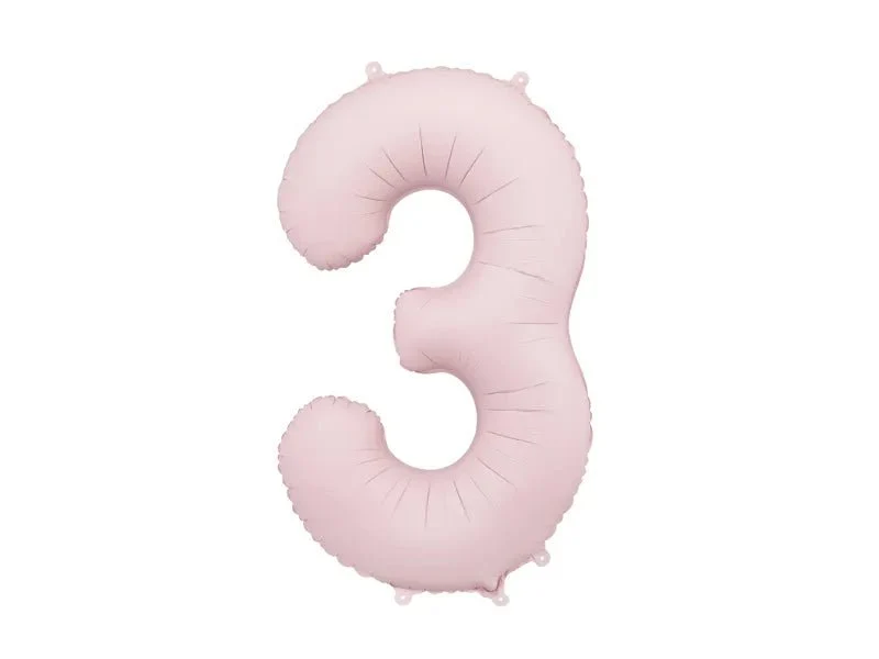 3 vuoden kuva ilmapallo vaaleanpunainen tyhjä 86cm