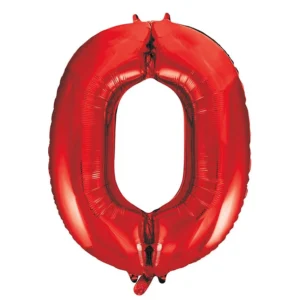 0 vuoden numero ilmapallo punainen tyhjä 86cm