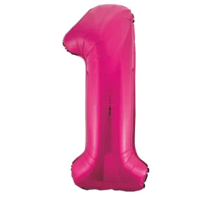 1 vuosi kuva ilmapallo Fuksia tyhjä 86cm