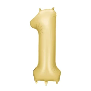 1 vuosi kuva ilmapallo Gold Satin Foil tyhjä 86cm
