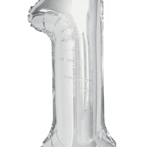 1 vuosi kuva ilmapallo hopea tyhjä 86cm