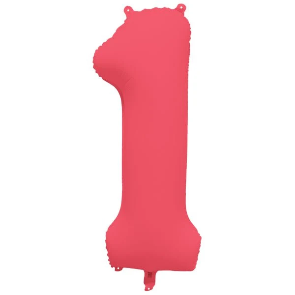 1 vuosi Kuva Ilmapallo Punainen Neon Tyhjä 86cm