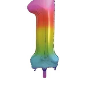 1 vuosi kuva ilmapallo Rainbow tyhjä 86cm