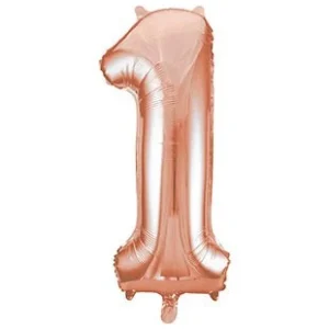 1 vuosi kuva ilmapallo Rose Gold tyhjä 86cm