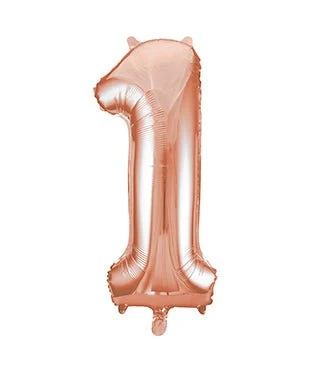 1 vuosi kuva ilmapallo Rose Gold tyhjä 86cm