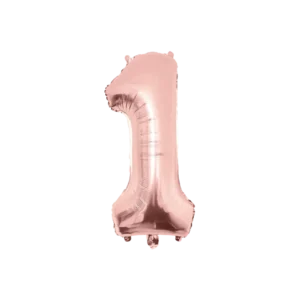 1 vuosi kuva ilmapallo Rose Gold tyhjä 86cm