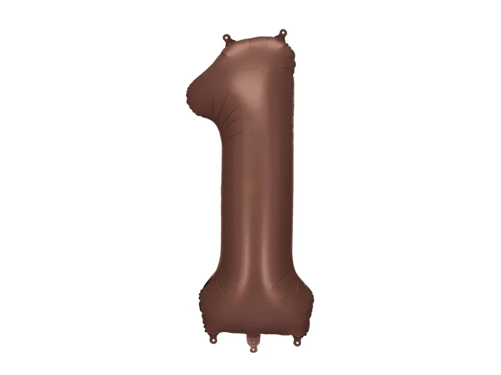 1 vuosi kuva ilmapallo ruskea tyhjä 86cm
