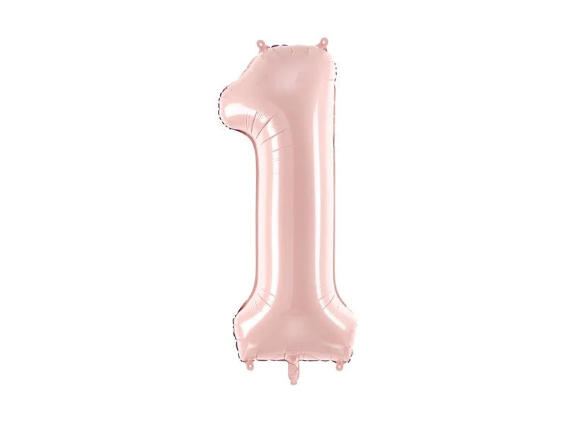 1 vuosi kuva ilmapallo vaaleanpunainen tyhjä 72cm