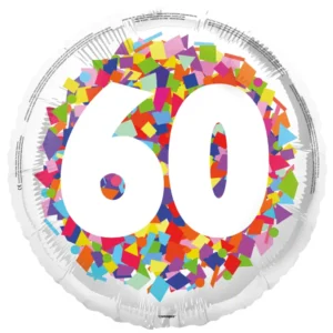 60 vuotta helium ilmapallo konfetti tyhjä 45cm