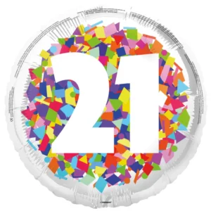 21 vuotta helium ilmapallo konfetti tyhjä 45cm
