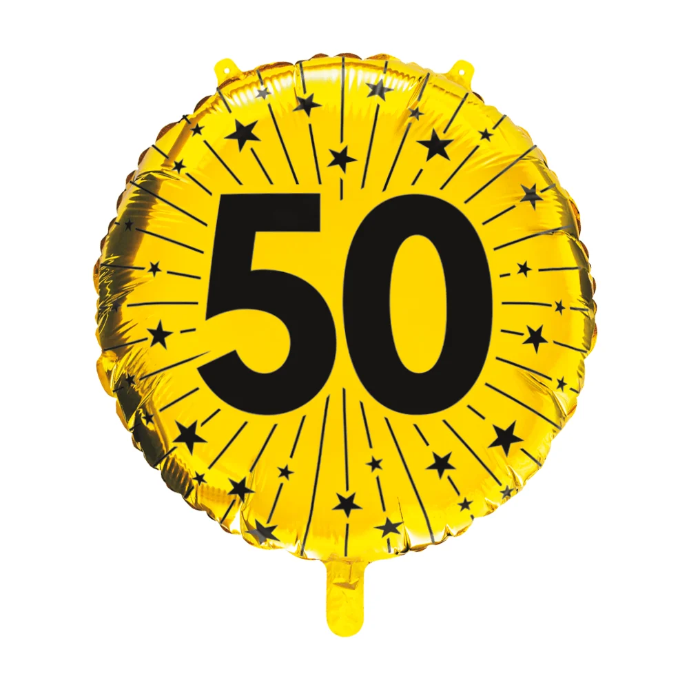 50 vuotta helium ilmapallo kulta musta tyhjä 45cm