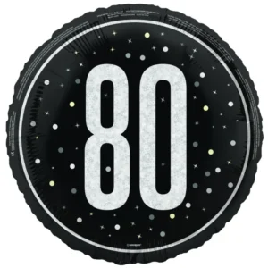 80 vuotta Helium ilmapallo musta tyhjä 45cm