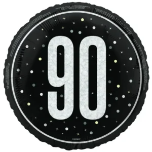 90 vuotta Helium ilmapallo musta tyhjä 45cm