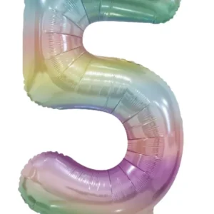 5 vuotta Helium ilmapallo Rainbow Pastel tyhjä 86cm