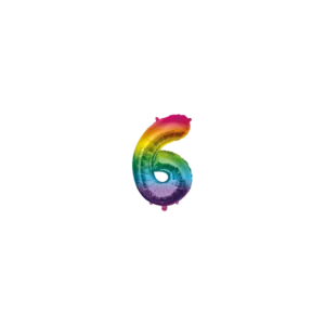 6 vuotta Helium ilmapallo Rainbow tyhjä 40cm