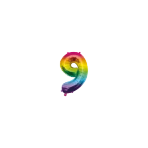 9 vuotta Helium ilmapallo Rainbow tyhjä 40cm