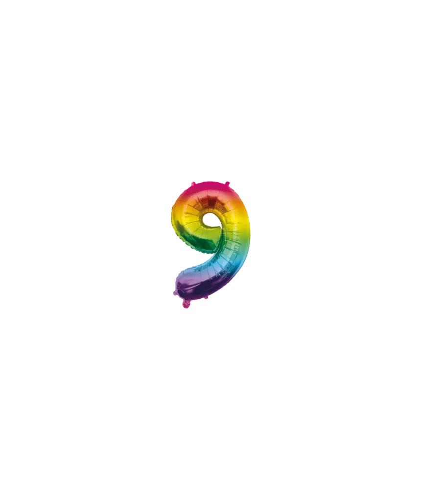 9 vuotta Helium ilmapallo Rainbow tyhjä 40cm