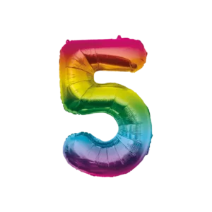 5 vuotta Helium ilmapallo Rainbow tyhjä 86cm