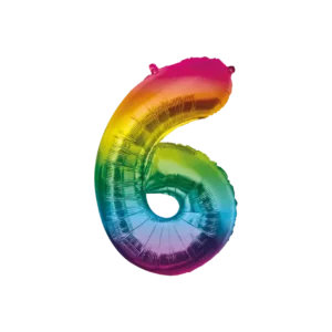 6 vuotta Helium ilmapallo Rainbow tyhjä 86cm