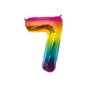 7 vuotta Helium ilmapallo Rainbow tyhjä 86cm