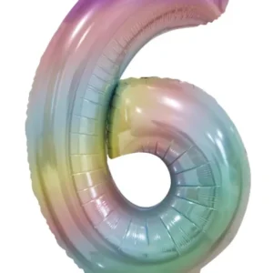 6 vuotta helium ilmapallo sateenkaari pastelli tyhjä 86cm