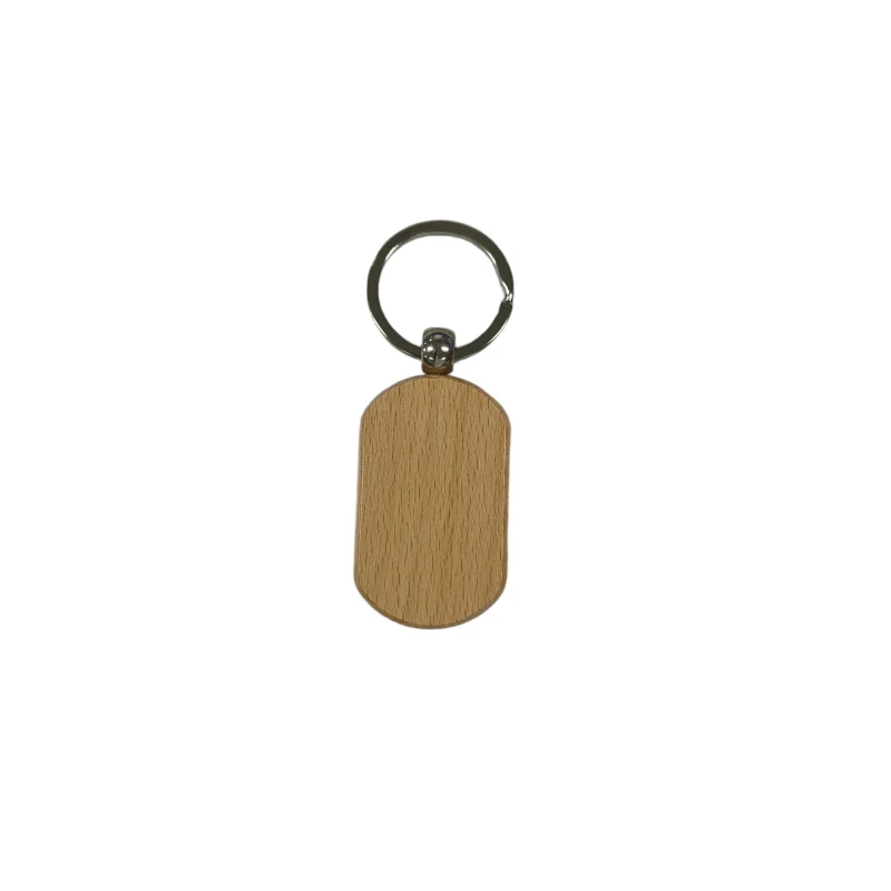 Pyökkipuinen soikea avaimenperä, tyhjä | 5 x 3 cm