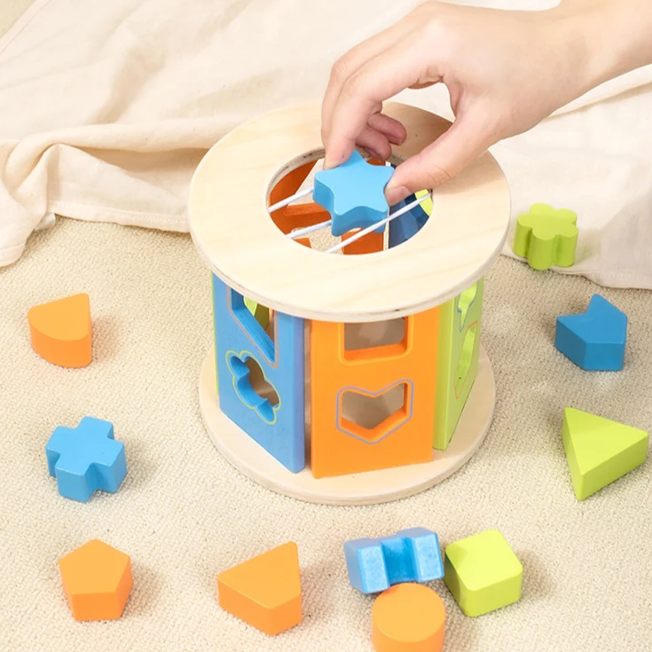 EcoToys WoodBlock PlayCube | Kehitä taitoja - Opettava puulelu