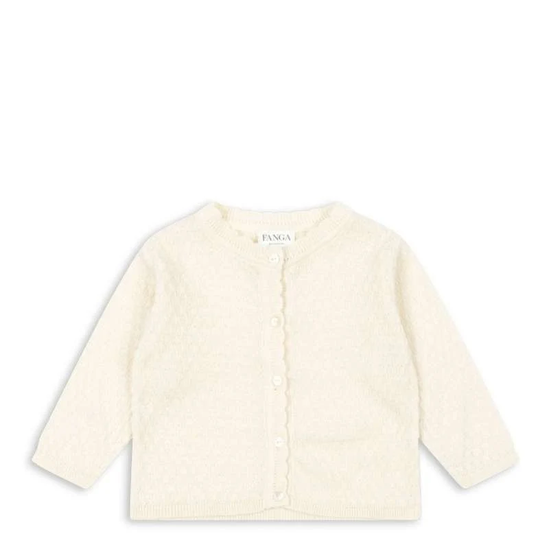 Fanga Fontana Venti Pointelle Cardigan - GOTS - Antique Chalk 3m