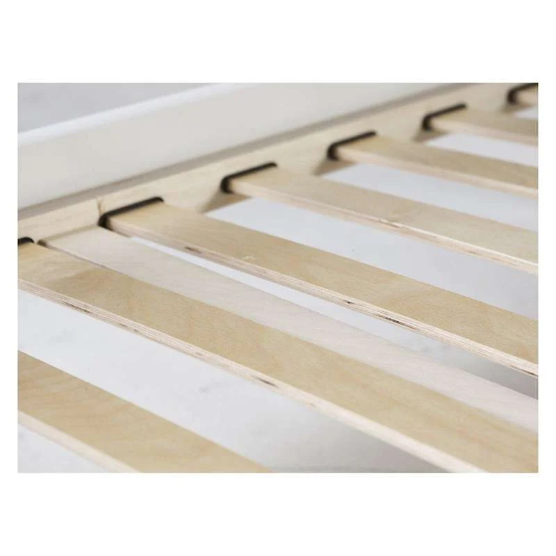 Hoppekids NOAH LUXURY - Juniorseng - 1 Mellem og 1 Høj Gavl - 90x200cm - Fleksibel Indlægsbund - Hvid