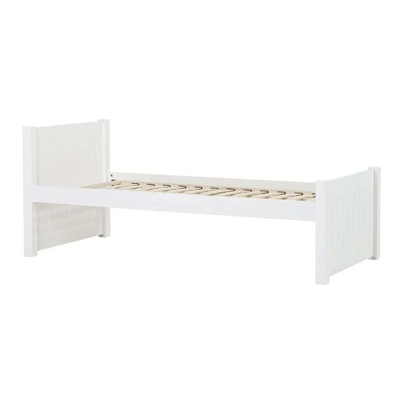 Hoppekids NOAH LUXURY - Juniorseng - 1 Mellem og 1 Høj Gavl - 90x200cm - Fleksibel Indlægsbund - Hvid