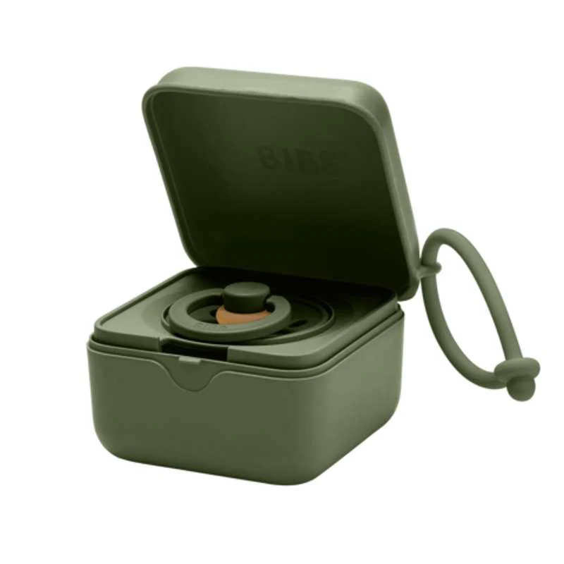 BIBS Accessories Pacifier Box - Sutteboks m. Plads til 3 Sutter - Hunter Oliivi