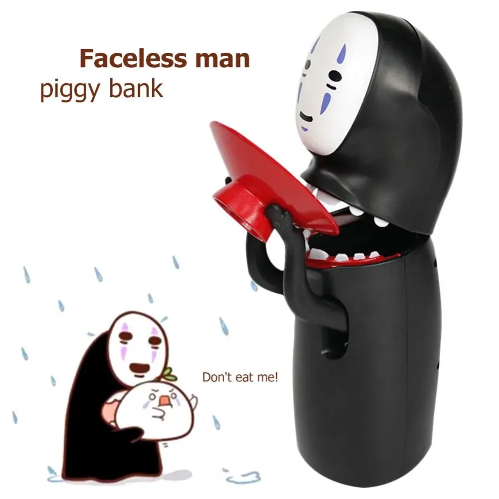 Spirited Away Kaonashi No-face Piggy Bank Toy Automaattinen Syöty Coin Bank Miyazaki Hayao Chihiro Figure Säästö Rahalaati...