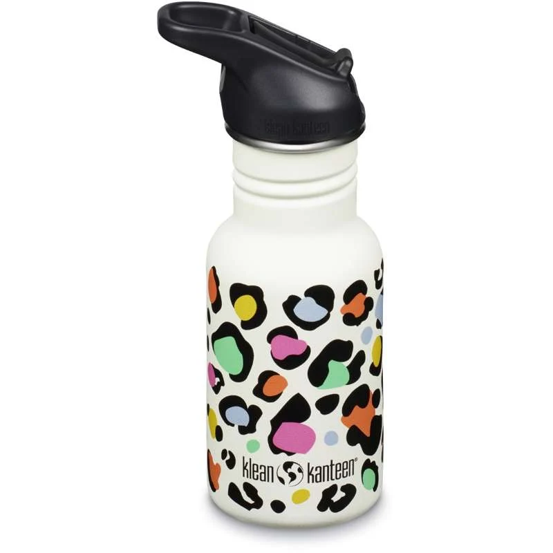 Klean Kanteen Enduring Drikkedunk - Kid SportCap - 355ml - Leopard Print (Non-Toxic)