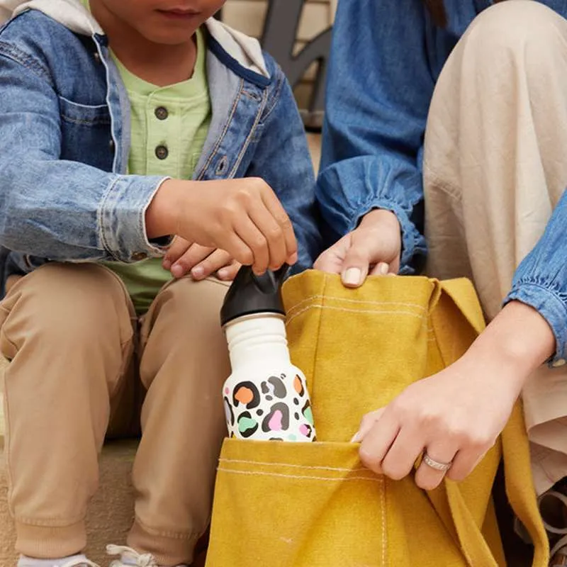 Klean Kanteen Enduring Drikkedunk - Kid SportCap - 355ml - Leopard Print (Non-Toxic)