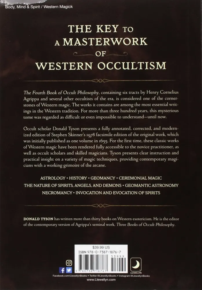 Fourth Book Occult Philosophy : Companion to Three Books Occult Philosophy - Henry Cornelius Agrippa, Donald Tyson