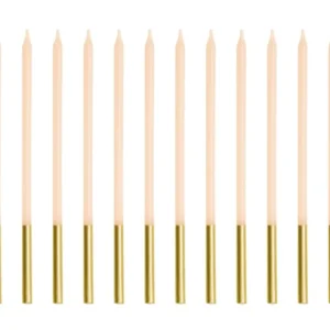 Beige kynttilä vaaleanpunainen 14cm 12kpl