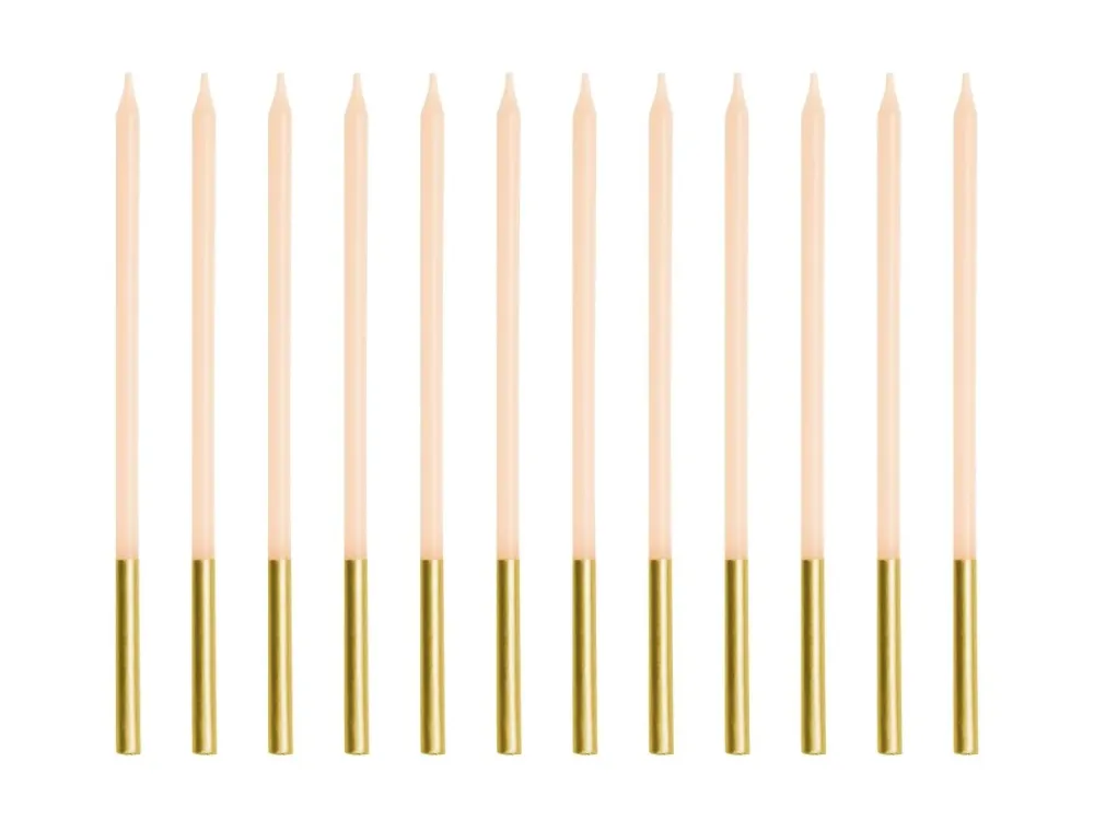 Beige kynttilä vaaleanpunainen 14cm 12kpl