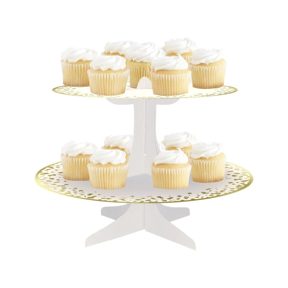 Cupcake jalusta kultainen pahvi 35cm