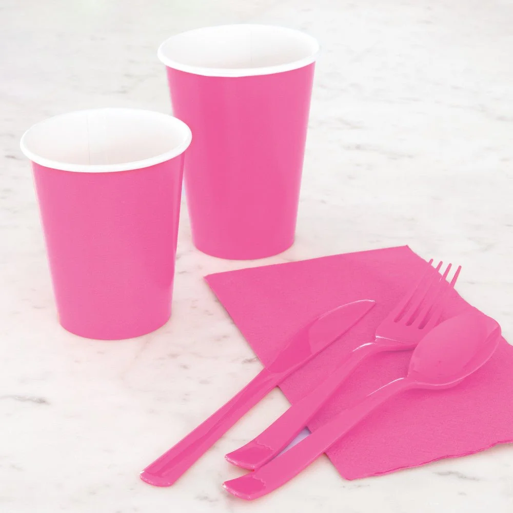 Fuksia ruokailuvälineet 18 kpl