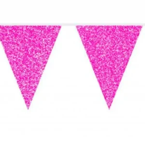 Fuksianväriset kukkaketjut Glitter 6m