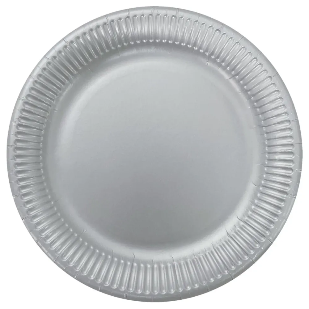 Hopealautaset metallia 23cm 8kpl