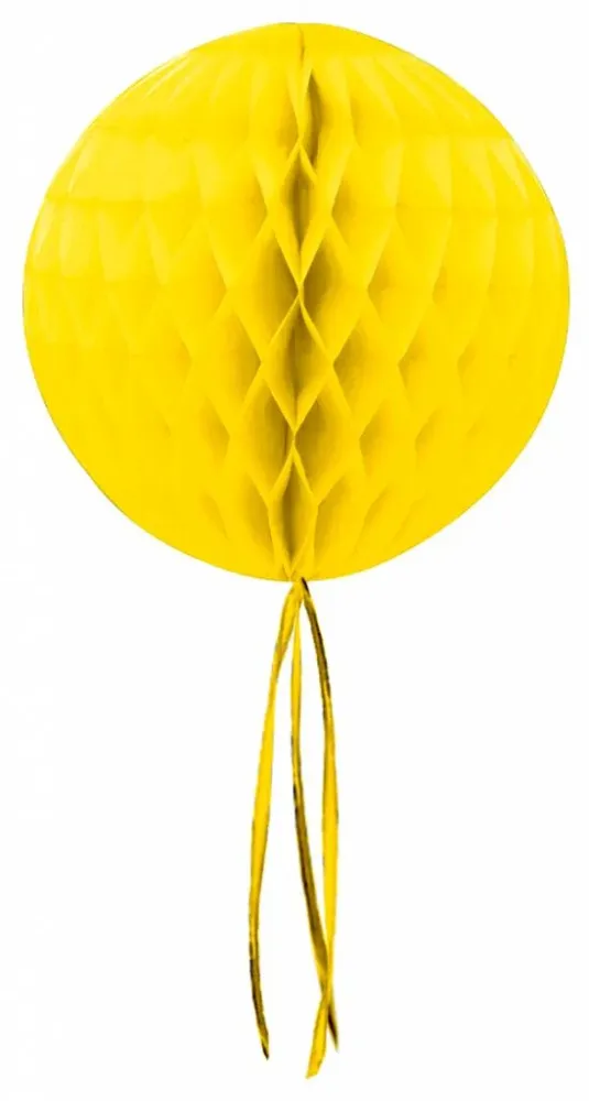 Hunajakennopallo keltainen hapsut 30cm
