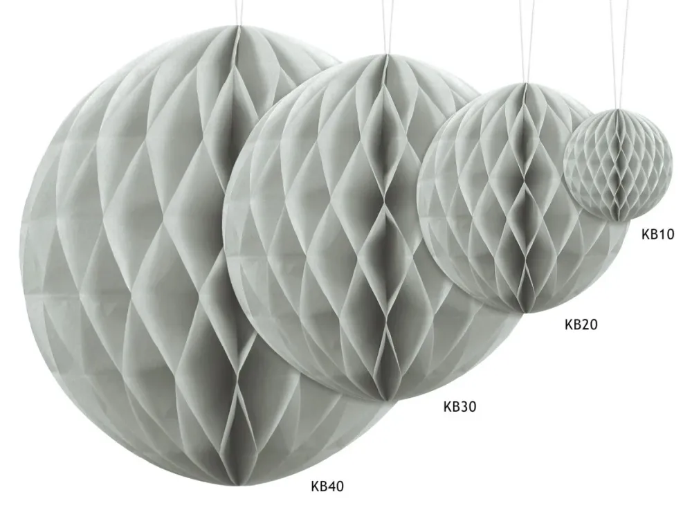 Hunajakennopallo vaaleanharmaa 30cm