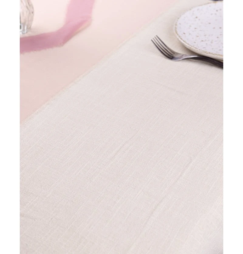 Ivory puuvilla pöytäliina 2.4m
